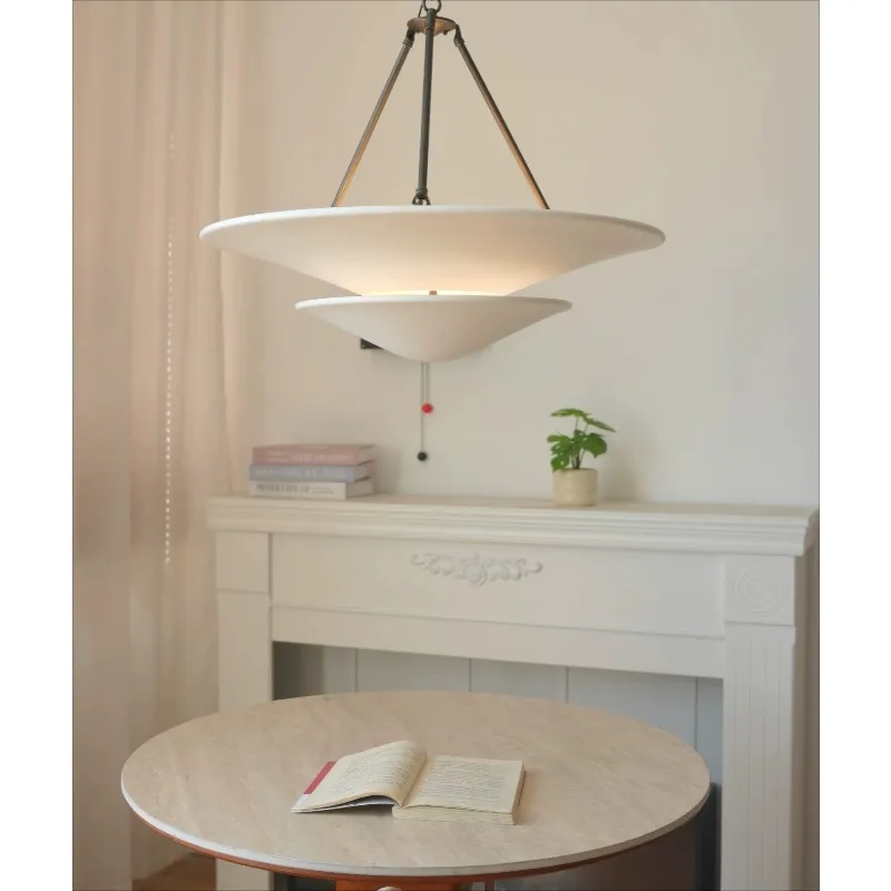 Restaurant Gypsum All Copper Chandelier Designer Vintage Villa Bedroom Wabi Sand Light