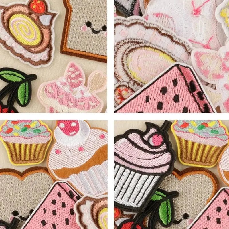 9pcs deser owoce plastry haftowe aplikacje tkaniny do dekoracji odzieży