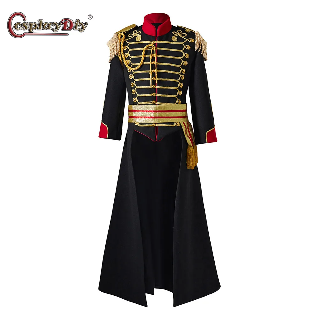 

Cosplaydiy General Military Hussar Tailcoat woolen coat The Ballet Musical Soldier Costume Men Women Medieval Military suit coat