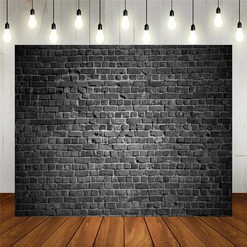 

Black Brick Photography Backdrop For Birthday Party Brick Wall For Stone Brick Design Photography Background Decoration