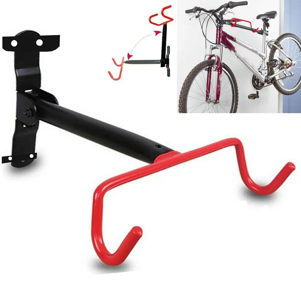 Stable Solid Bike Wall Mount Hook Room Hanger Horizontal Hanger Flip-Up