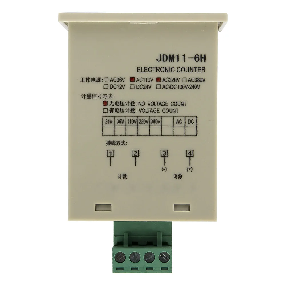 JDM11-6H 4 pin contact signal input digital electronic counter relay JDM11 production counter AC 220V 110V 380V 36V DC 24V 12V