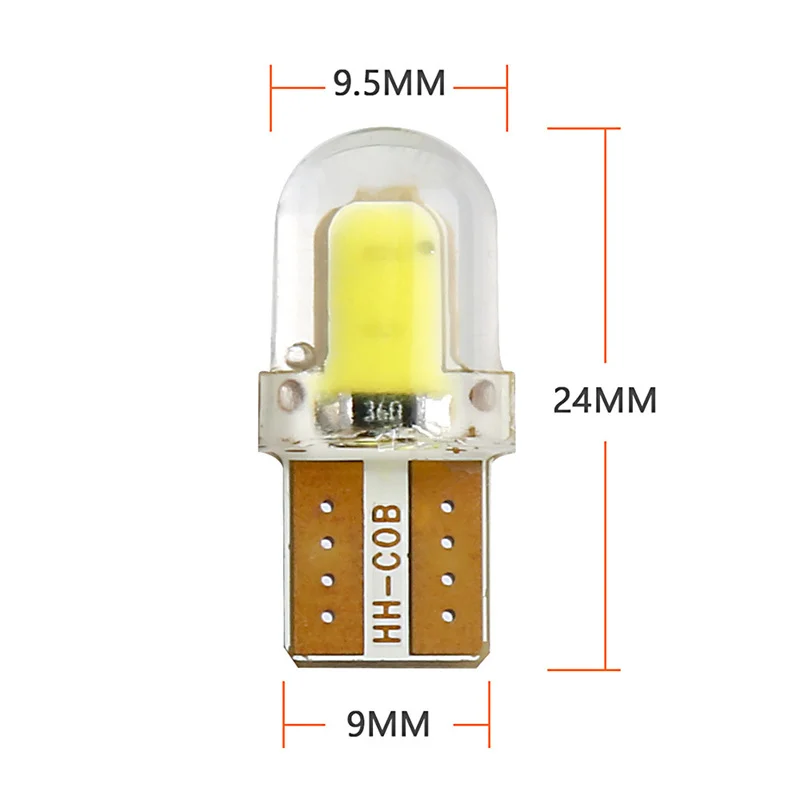 5/10/20/50PCS LED W5W T10 COB 4SMD Led Parking Bulb Auto Wedge Clearance Lamp Canbus Silica Bright White License Light Bulbs ﻿