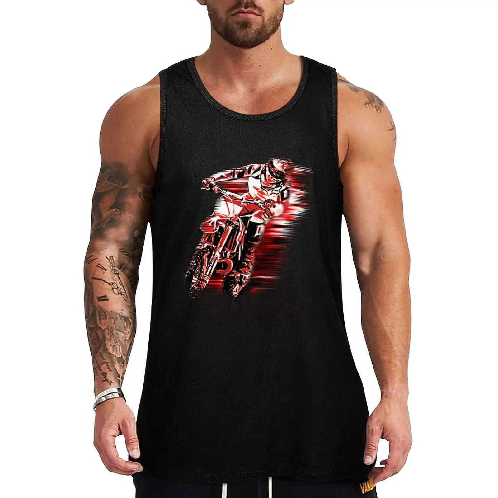 

Red Rider Motocross Tank Top Comfort Stretch Tank Top Relaxed Fit Sleeveless