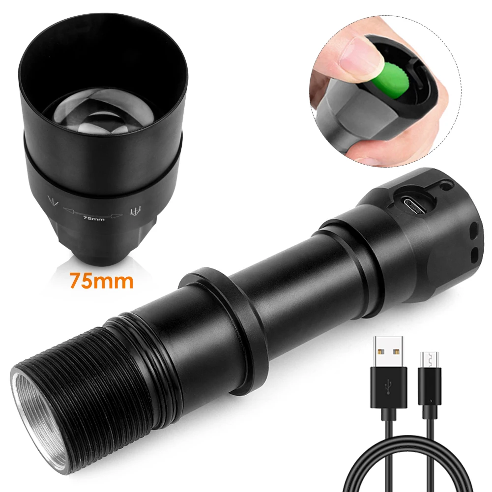 

UniqueFire 1605 75mm Coves Lens 5W IR 850nm LED Flashlight Zoomable Rechargeable Infrared Torch for Scope Night Vision Hunting