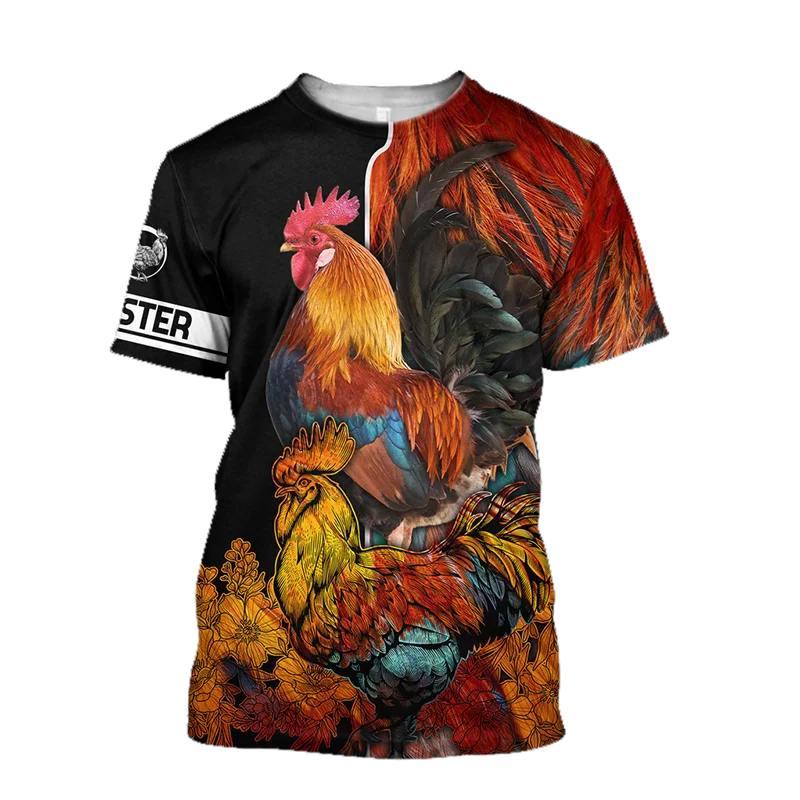 Fighting Rooster 3D Printed Summer Men\'s O-Neck T-shirt Casual Short Sleeve Oversized Pullover Fashion Streetwear Men Clothing