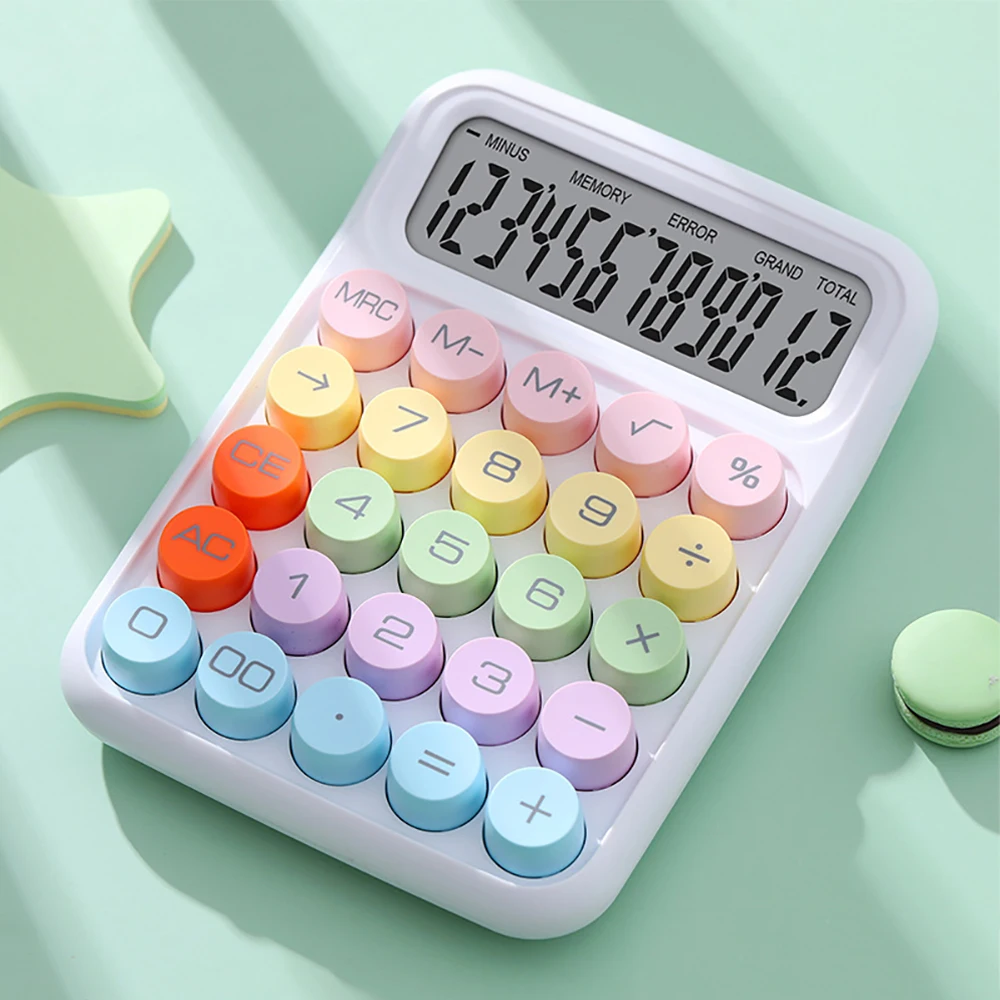 New Ins Dopamine Candy Color Calculators Large Display Mechanical Dot Keyboard Back School Supplies Students /Finance Stationery