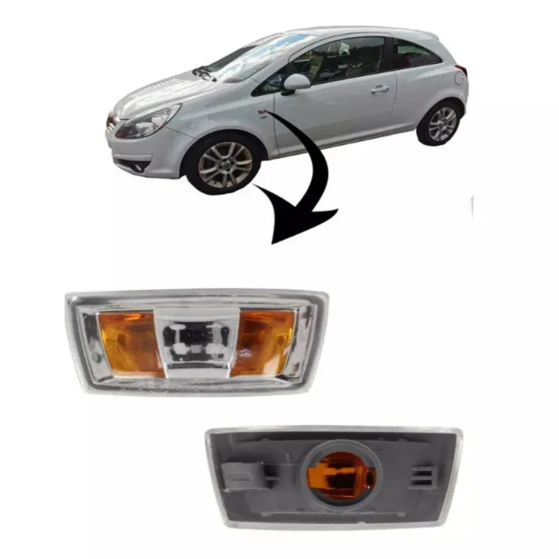 

For Vauxhall Astra H & Corsa D Indicator Lights Amber Left Right Side Repeater Lamps 13497990 Car Turn Signal Car Accessories