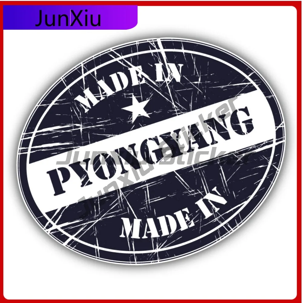 

Made In Pyongyang Creative Sticker Travel Stamp Car Decal Bumper Stickers Cool Style Window Use For He Car Accessories UV Res