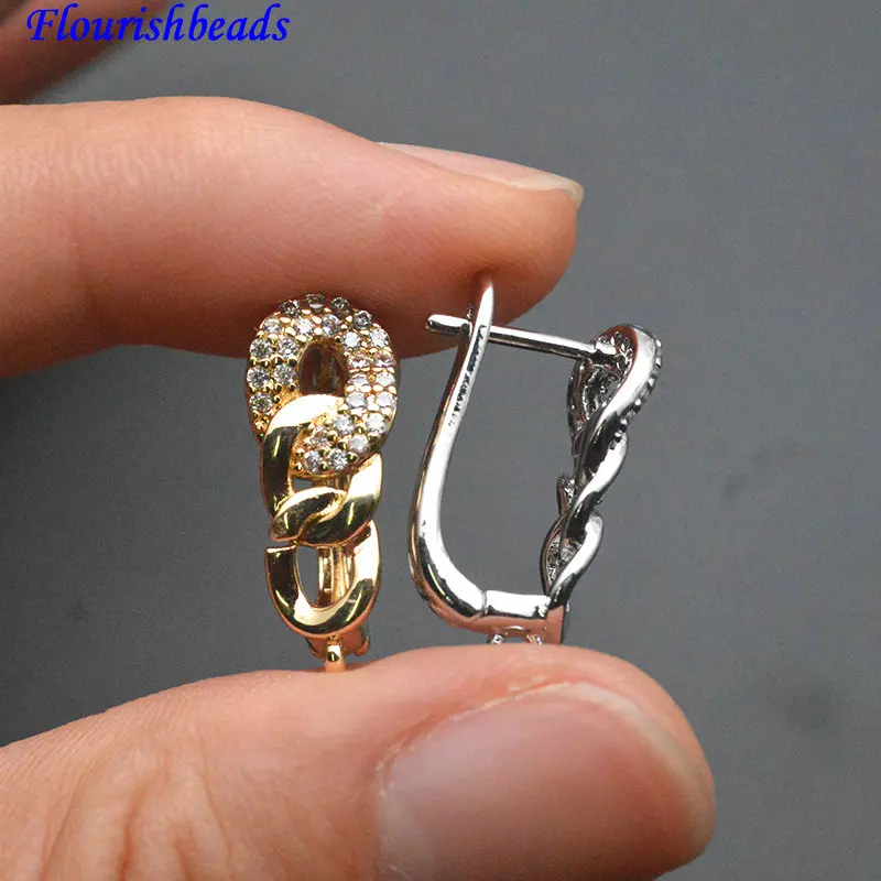 30pc تصميم جديد جودة عالية تشيكوسلوفاكيا معبد سستة الشكل Shvenzy القرط هوك المشابك #1