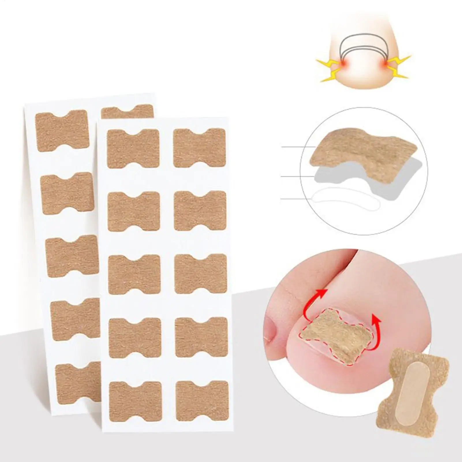 مجموعة أدوات أظافر نام نام تصحيح أظافر القدم التصحيح ملصقات مصحح باديكير أداة نام تو علاج الأظافر العناية بالقدم