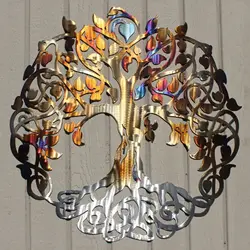 Metal Art Tree of Life Crafts, Wall Decoration Outdoor Garden Hanging Wall Scene Decoration, Holiday Decoration Party Decoration