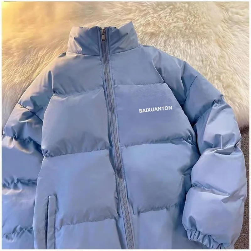 Winter Männer Kleidung dicke warme Puffer Jacke Parka lässig lose Stehkragen Reiß verschluss Baumwolle gepolsterte Jacke Mantel Streetwear