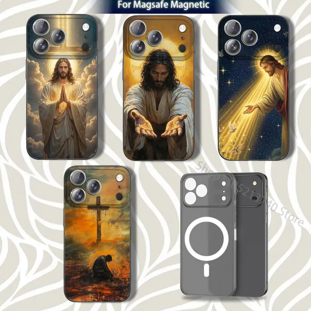 

R-Religious B-BeliefS Jesus Phone Case For iPhone 16,14,11,17,13,15,12,Air,Plus,Pro,Max,E,Mini Grey Frosted for MagSafe Magnetic