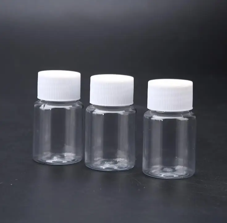 30ml Clear Plastic Small Packing Bottles Pill Capsule Bottle with Screw Cap Wholesale