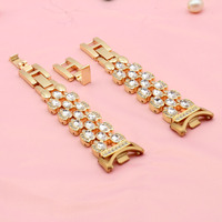 Gold Watch Band for Mi Band 8/9/10 Bracelet Metal Bling Wristband for Xiaomi Smart Band 10 Strap Replacement Women Accessories