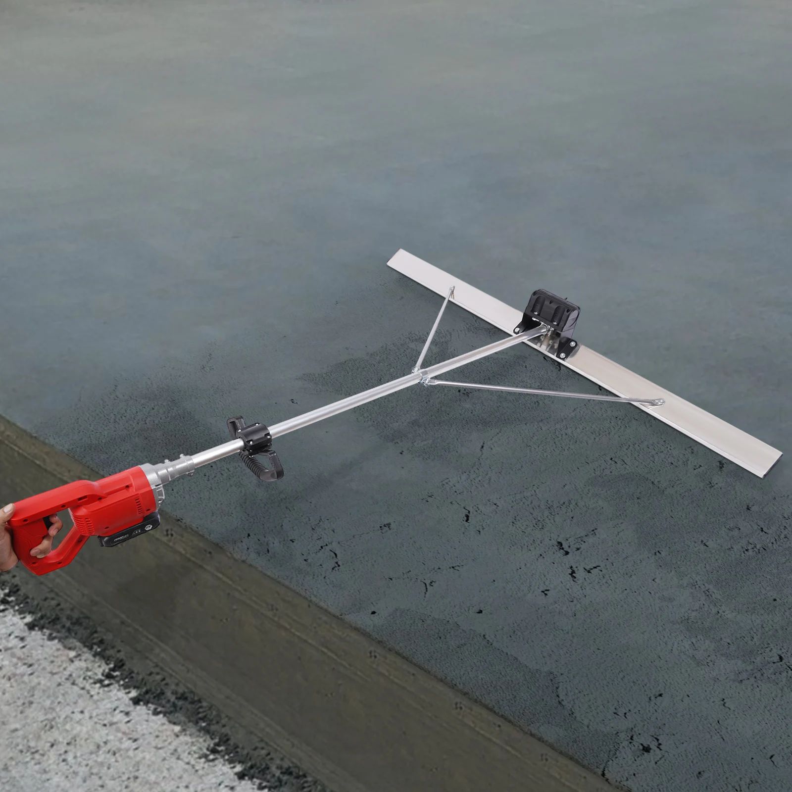 

Electric Vibrating Machine for Cement Sidewalk/Concrete Finishing with 5ft Board & Surface Leveling Tamper Ruler
