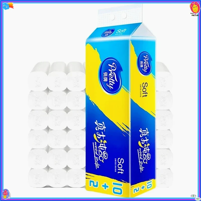 12 لفة جديدة من ورق التواليت ذو الصندوق الكامل مع 4 طبقات من ورق التواليت السميك المناشف الورقية للسيارة ورق ناعم صديق للبشرة #6