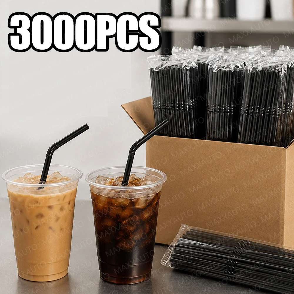 100-3000 stuks multicolor drinkrietjes, biologisch afbreekbaar, herbruikbaar, voor feestjes, bruiloften, keuken, huisaccessoires, zwarte drinkrietjes