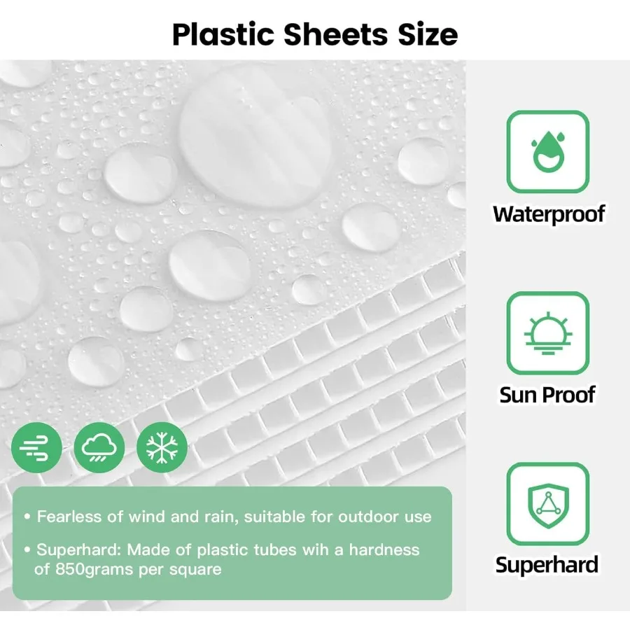 8 pezzi 24 x 36 fogli di plastica Coroplast impermeabili 4 mm di spessore cartelli vuoti per cartelli da giardino esterni decorazioni per prati aperti Ho