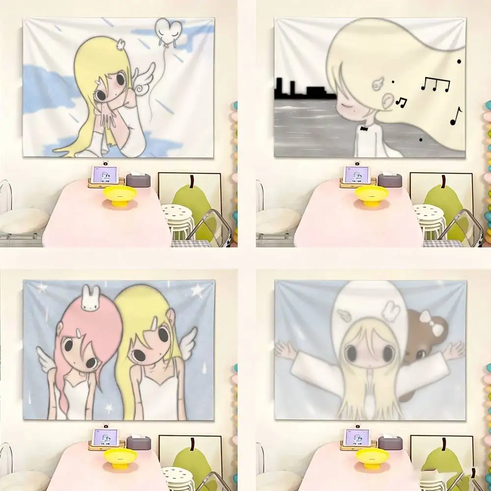 Angel Bunny Girl Shangqiuzi   Flags Suitable For Party Club Outdoor Interior Wall Decoration Banner Fans Gift
