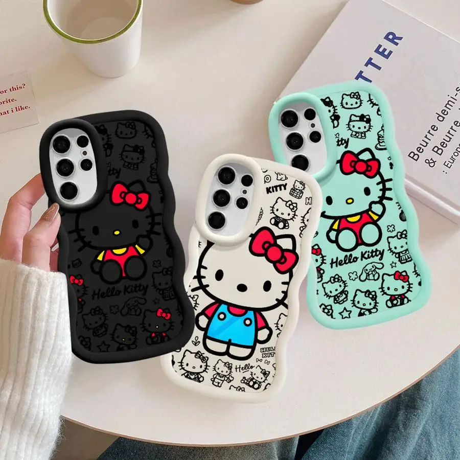 حافظة لهاتف سامسونج جالاكسي S20 FE S25 + S24 + S22 Ultra S21 S25 S23 Plus S24 غطاء هاتف ناعم لطيف القط مرحبا كيتي #1