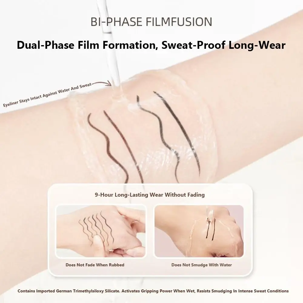 Langlebiger Gel-Eyeliner-Stift, glatte, präzise Linien, wasserfester Eyeliner-Stift, ultrafeine Spitze, wischfester, farbenfroher Eyeliner