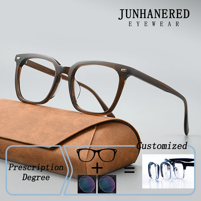 

Модные мужские негабаритные ацетатные квадратные очки в фотохромной оправе с защитой от синего света, дальнозоркости, близорукости, очки на заказ