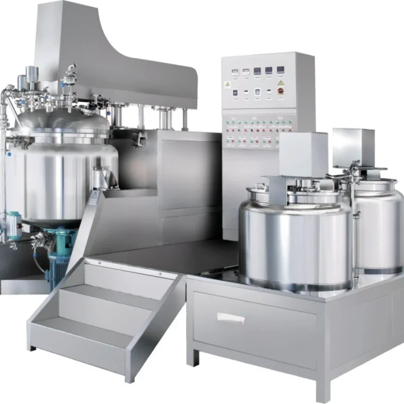 Cosmetics production equipment Cosmetics manufacturing machine Emulsion mixer with homogenizer and vacuum emulsifier