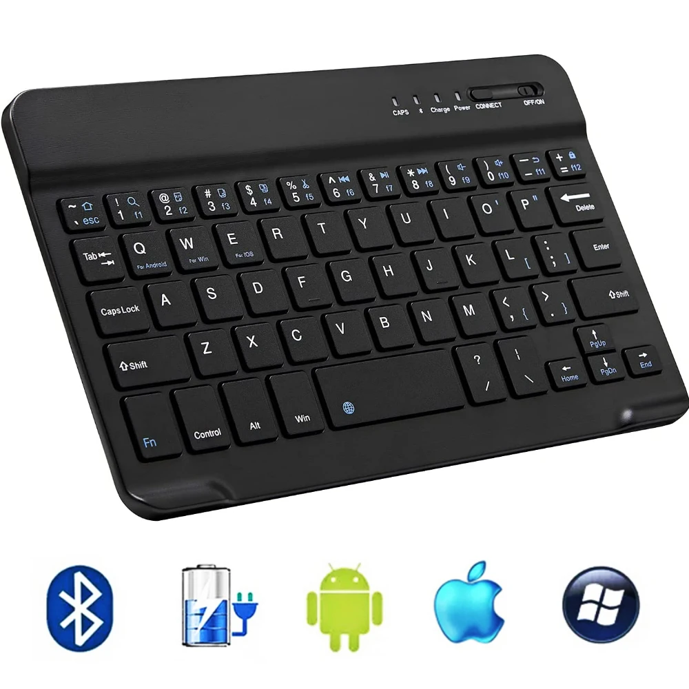 Bluetooth Wireless Keyboard Bluetooth Keyboard Wireless Rechargeable For IOS Android Windows 10 Inch Russian Spanish For iPad