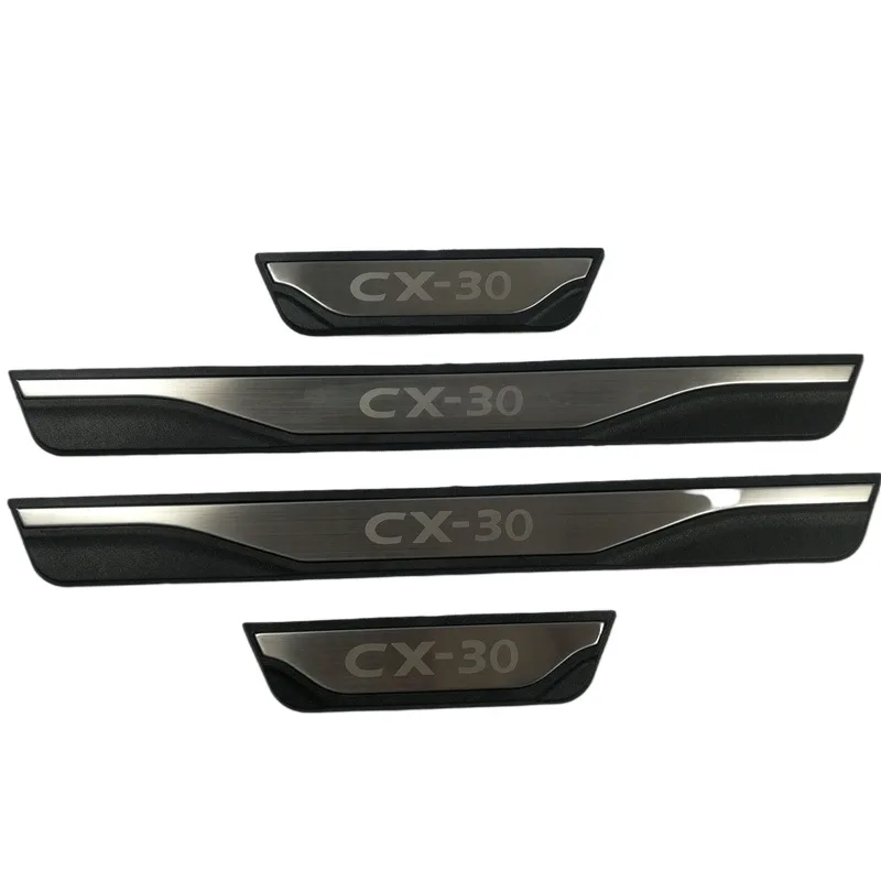 

4Pcs ABS Stainless Steel Door Sill Protector For 2019-2023 Mazda CX-30 CX30 DM Welcome Pedal Scuff Plate Trim Cover Accessories