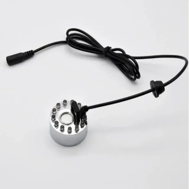 

Seven Colour Lights Ultrasonic Sprayer 12 Air Humidifier Aquarium Fountain Pond Landscape Fogger Mister