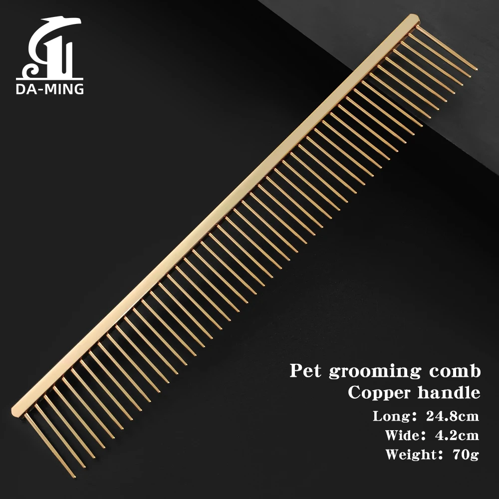 Peine Dorado para el Cuidado de Mascotas, para el Hogar o Tiendas de Mascotas, Duradero para Mascotas Grandes como Perros y Gatos, Perfecto para Cepillar y Eliminar Nudos