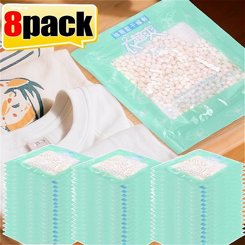 Bolsa absorbente para deshumidificador de cajón, previene el moho, partículas absorbentes de agua, bolsa pequeña, desecante multiusos para cocina y dormitorio
