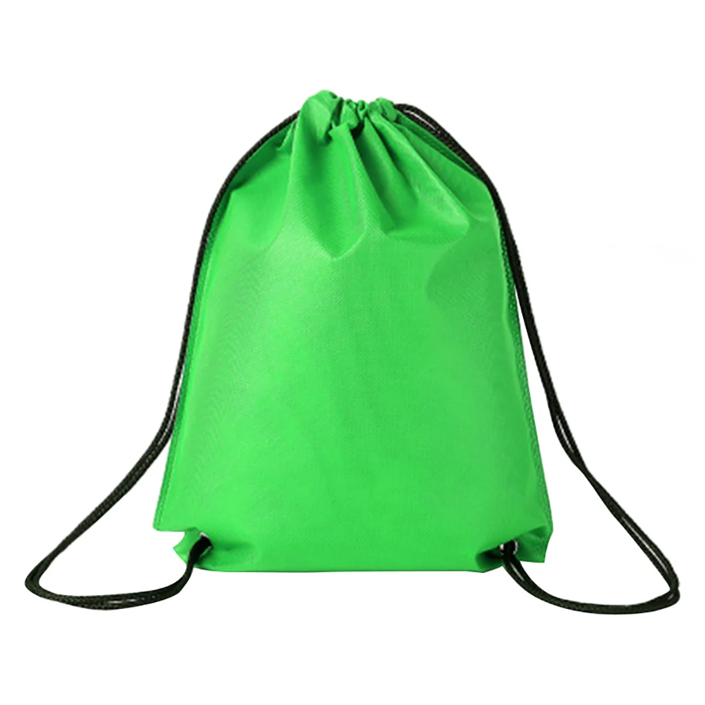 Drawstring Bag Waterproof Shoe Clothes Storage Pouch Sports Non-woven Backpack Rucksack, Orange