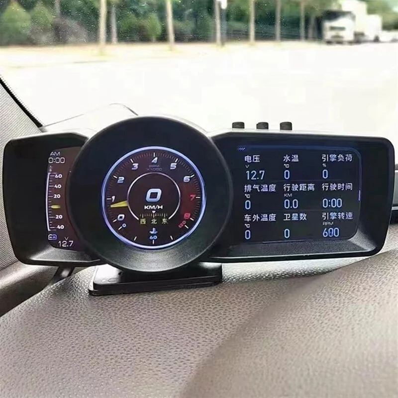 AP-7 HUD Head-Up Display OBD GPS Dual System Driving Computer LCD Computer Speedometer Universal Spare Parts