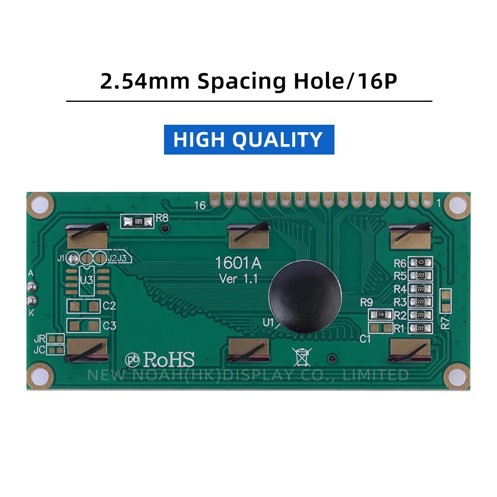 Módulo LCD 1601A con letras negras de luz naranja cirílico, controlador LCD 1*16 ST7066 80*36*11Mm, compatible con desarrollo de esquemas