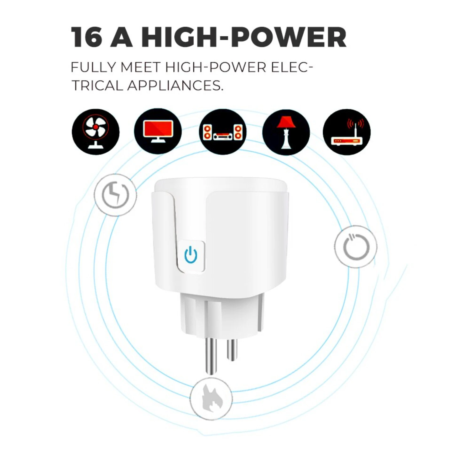 Smart Socket EU 20A Wifi Smart Plug With Power Monitoring Smart  Voice Control Support  Assistant Alexa