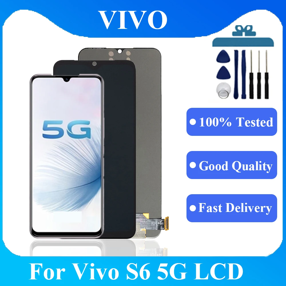 

6.44 inch For Vivo S6 5G LCD V1962A V1962BA Screen Touch Digitizer Assembly Replacement For Vivo S6 5G Display Parts