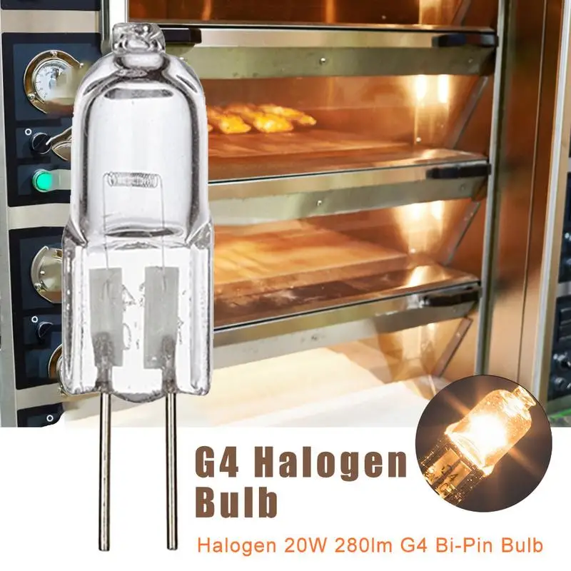 Lâmpada de halogéneo resistente a altas temperaturas, Lâmpada de forno, G4 Lâmpada para Frigoríficos, Fornos de microondas, 12V, 20W, 1 Pc, 2 Pcs, 4Pcs