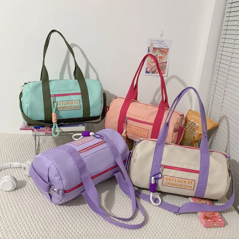 Borsa da palestra di grande capacità borsa da viaggio a tracolla singola da viaggio di moda borsa da Fitness sportiva alla moda leggera per le donne