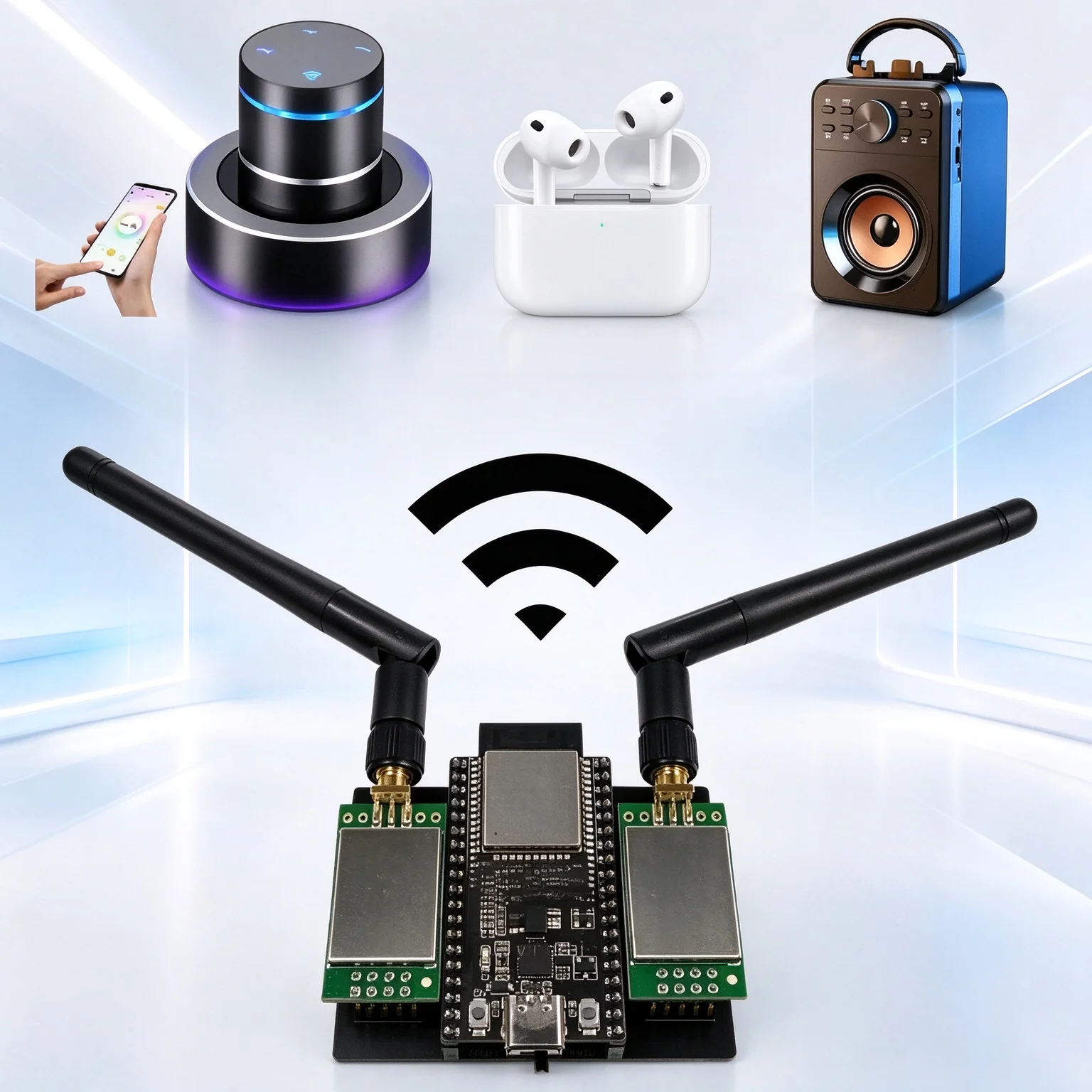 Devkitc - ESP32 DevKitC+E01C WiFi Bluetooth Çift Antenli