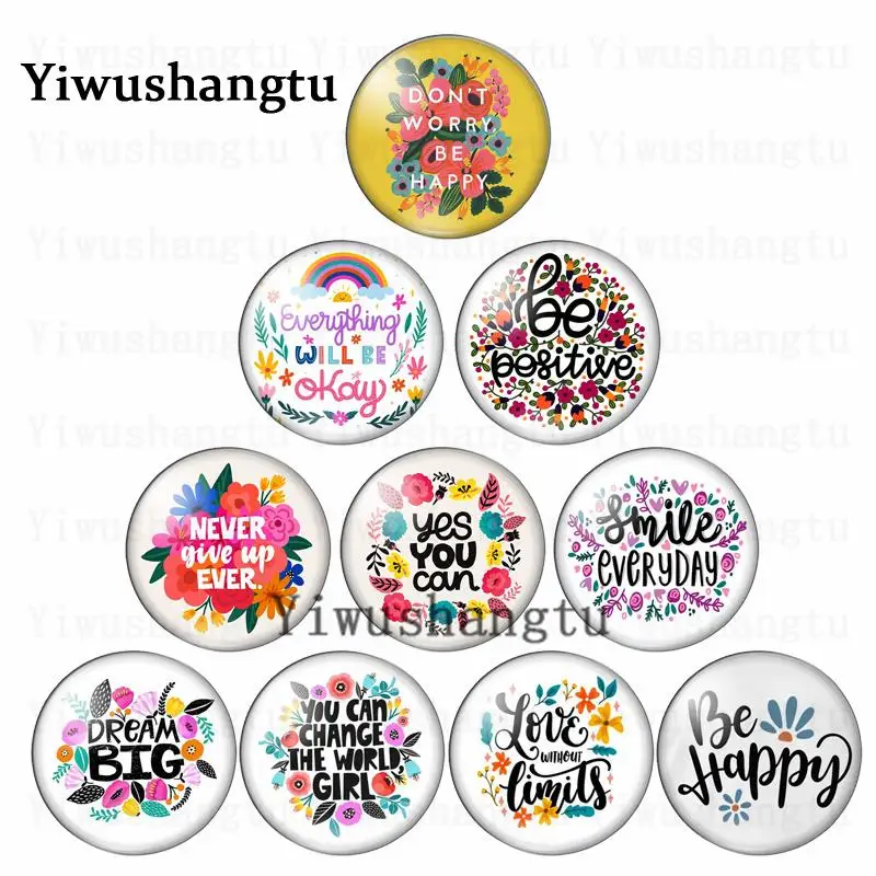 New The garland  language of positive energy 12mm/20mm/25mm/30mm Round photo glass cabochon demo flat back Making findings