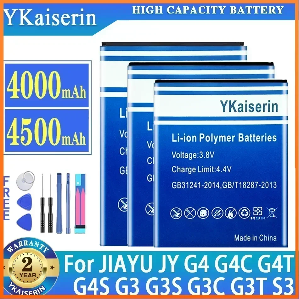 YKaiserin JY-G4 JY-G3 JY-S3 Аккумулятор для Jiayu G4 G4C G4T G4S S3 G3 G3S G3C G3T Аккумулятор большой емкости + бесплатные инструменты