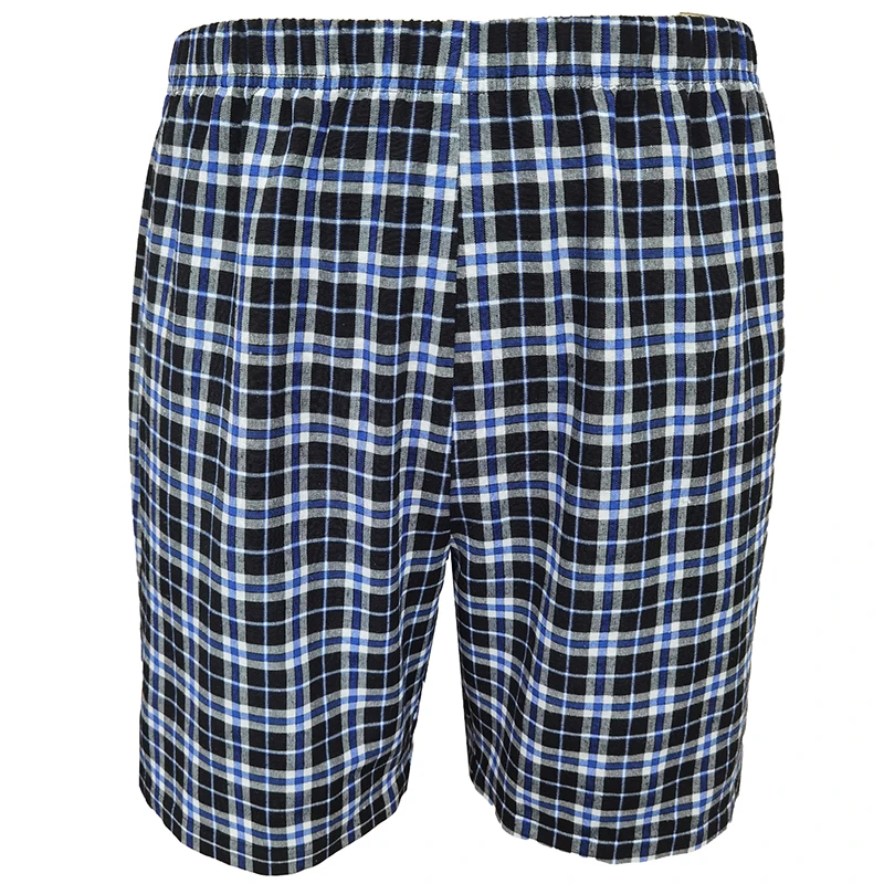 Men\'s colour weave plaid fashion leisure home rubber waist shorts four sets of thin loose plaid comfortable pajama trousers