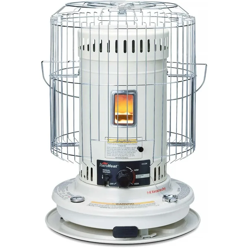 KeroHeat Sengoku Indoor & Outdoor Kerosene Heater, 23,500 BTU, Portable Use, White