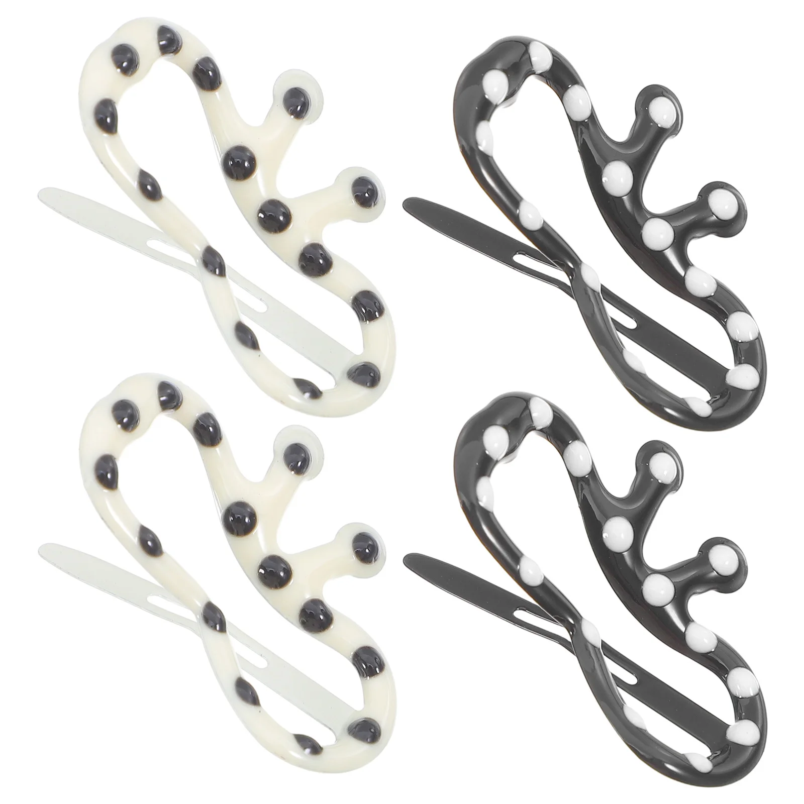 

4Pcs Children Hair Clips Black White Polka Dot Bowknot Sweet Bow Hair Accessories for Baby Toddler Girls Stylish Hairpins