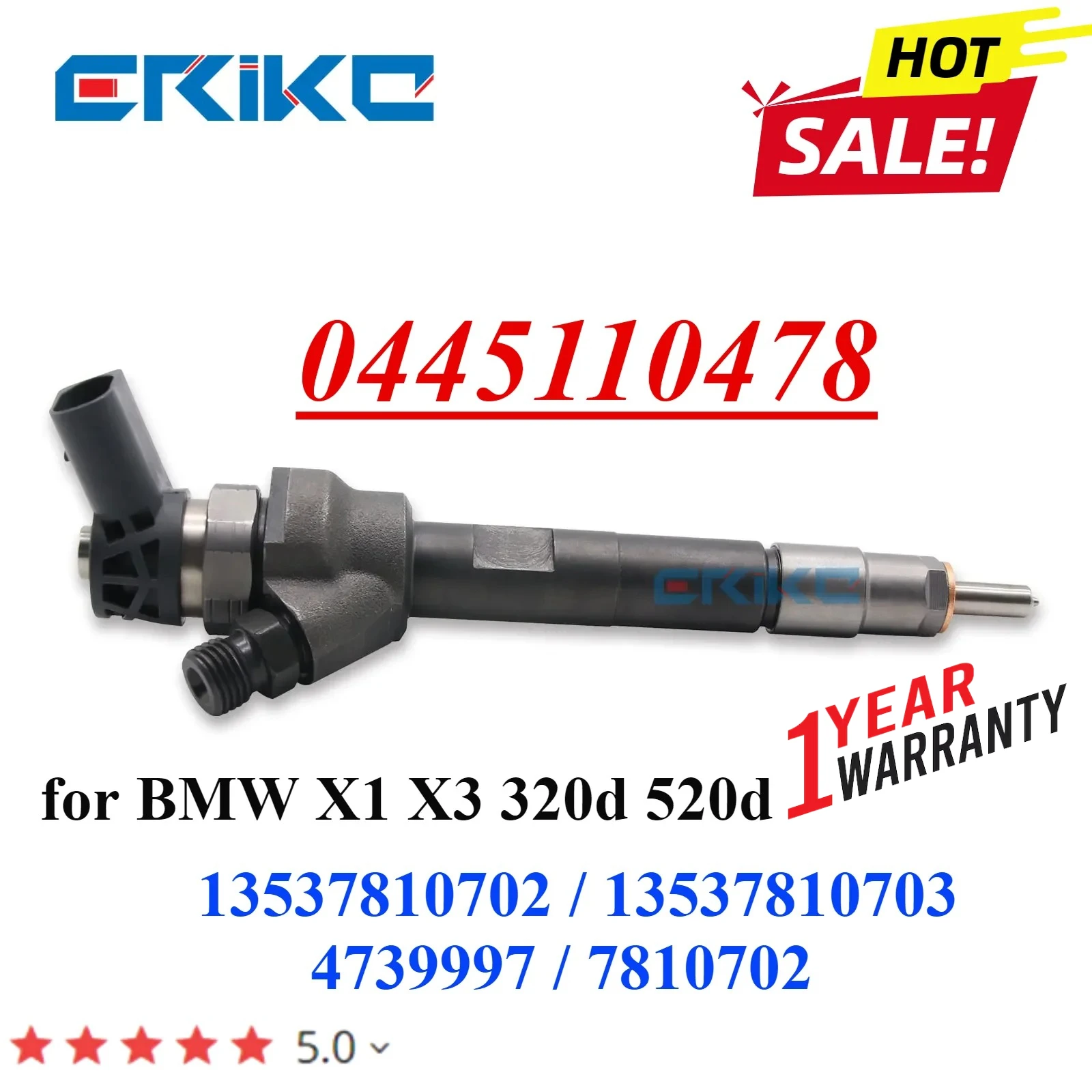 

0445110478 Diesel Injection Nozzle 0 445 110 478 Common Rail Injector for BMW X1 X3 320d 520d 13537810702