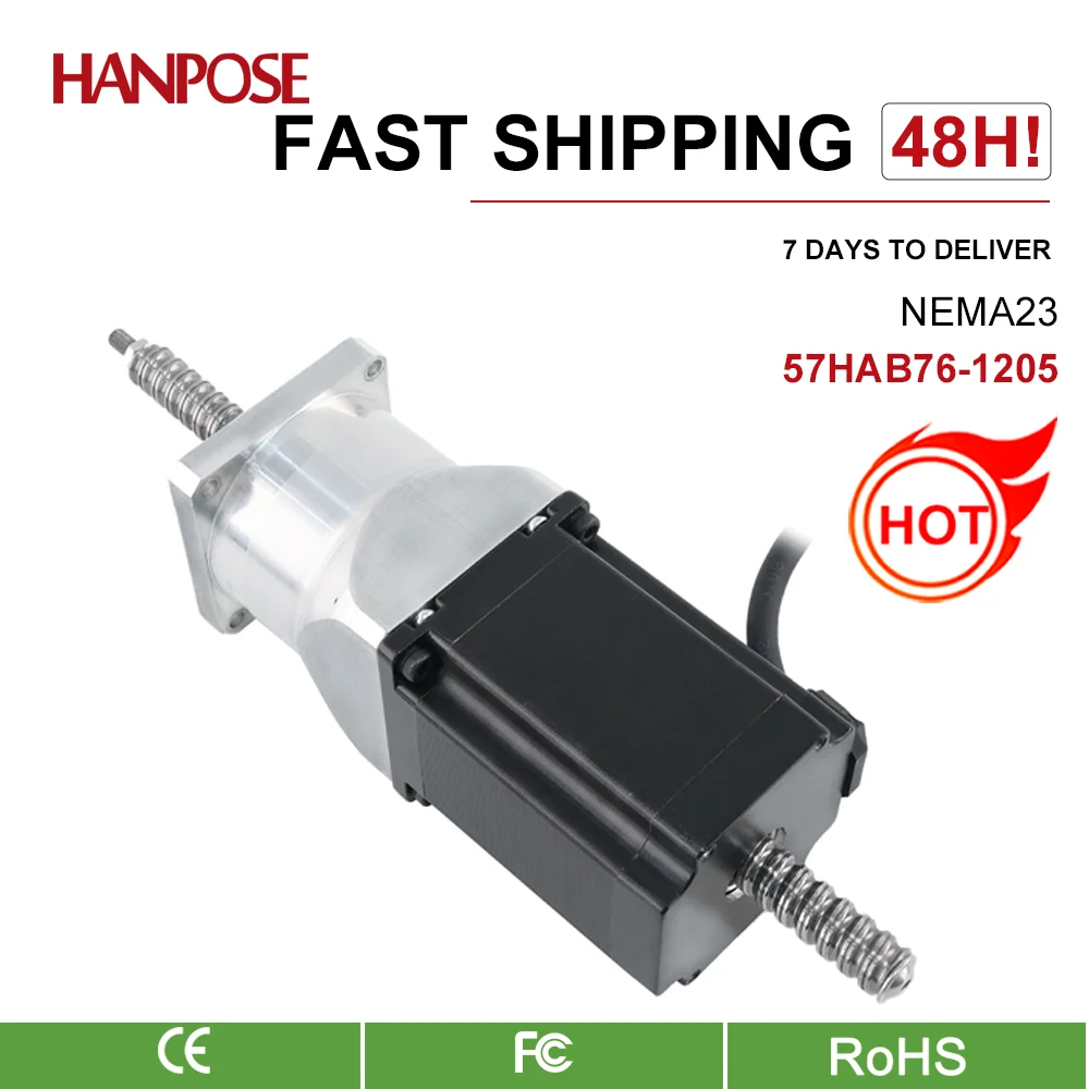 57 ball stepper motor 57HAB56-SFU1240 126N.CM 2.8A 300-500mm NEMA23 Through ball screw step motor for CNC 3D printer accessories