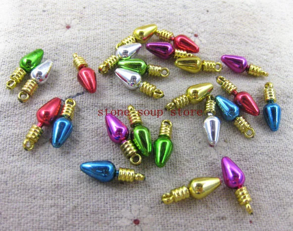 50pcs Colorful Mini Plated Lights NOT LIGHT Lamp Bulb Diy Bracelet decoration Christmas ornament Art craft 0.6*1.7cm